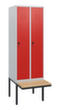 C+P Armoire vestiaire Classic Plus avec banc, largeur de compartiment 300 mm