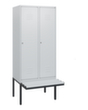 C+P Armoire vestiaire Classic Plus avec banc, largeur de compartiment 400 mm