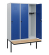 C+P Armoire vestiaire Classic Plus avec banc, largeur de compartiment 400 mm  S