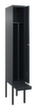 C+P Armoire vestiaire avec banc Classic Plus pour une séparation en noir et blanc, largeur de compartiment 300 mm  S