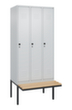 C+P Armoire vestiaire Classic Plus avec banc, largeur de compartiment 300 mm