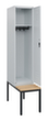 C+P Armoire vestiaire Classic Plus avec banc, largeur de compartiment 400 mm  S