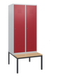 C+P Armoire vestiaire Classic Plus avec banc, largeur de compartiment 400 mm