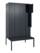 C+P Armoire vestiaire Z Classic Plus avec banc intégré, largeur de compartiment 300 mm  S