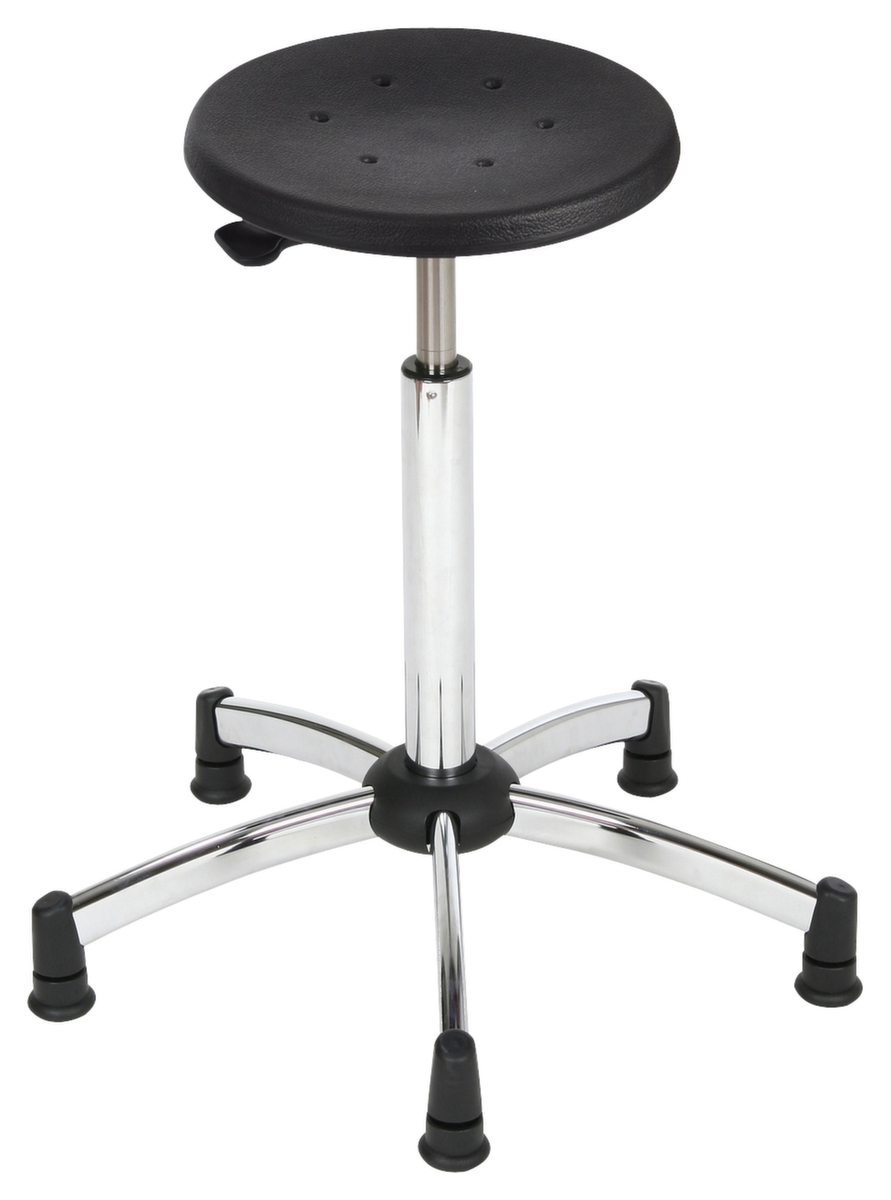 Tabouret pivotant ESD antistatique, assise noir, patins  ZOOM