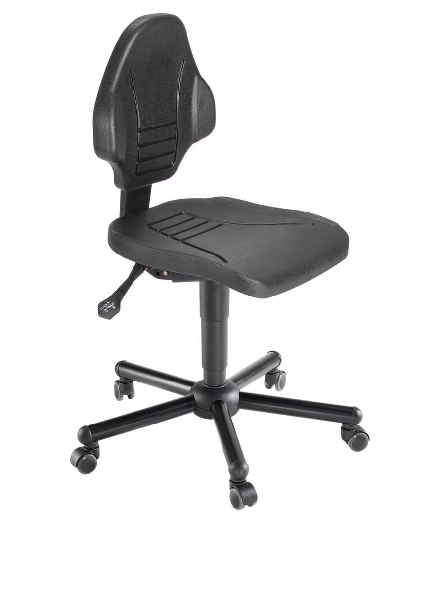 meychair Siège d'atelier Workster Komplex avec mécanisme synchrone, assise mousse PU noir, avec roulettes  ZOOM