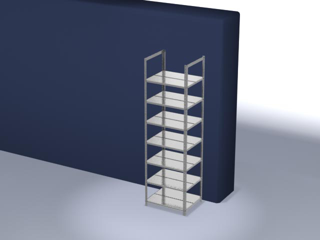 hofe Etagère à dossiers à visser pour une utilisation des deux côtés, 7 tablettes, avec revêtement en zinc anti-corrosion