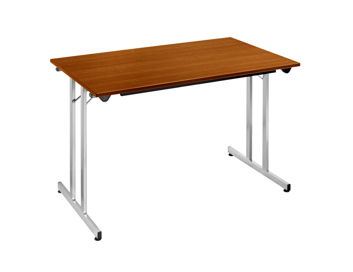 Table pliante polyvalente gerbable, largeur x profondeur 1200 x 600 mm, panneau cerisier