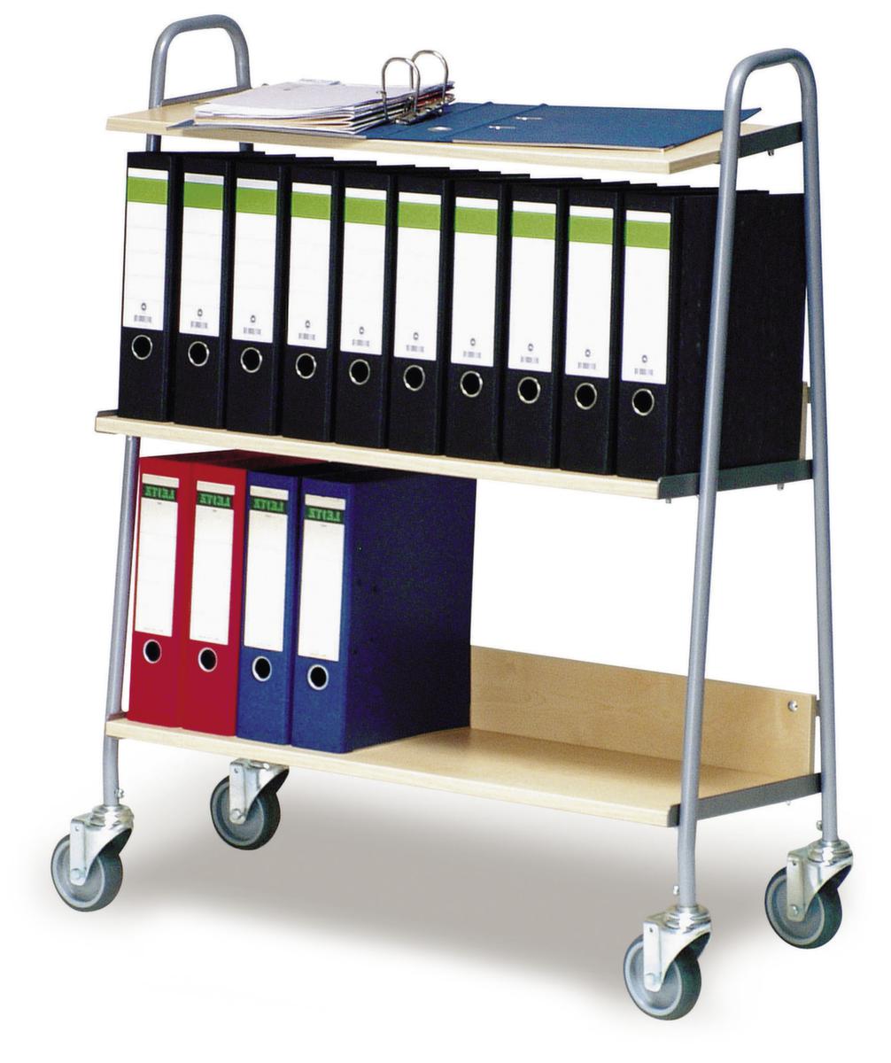 Chariot pour classeurs pour 20 classeurs, force 120 kg, 3 plateaux  ZOOM