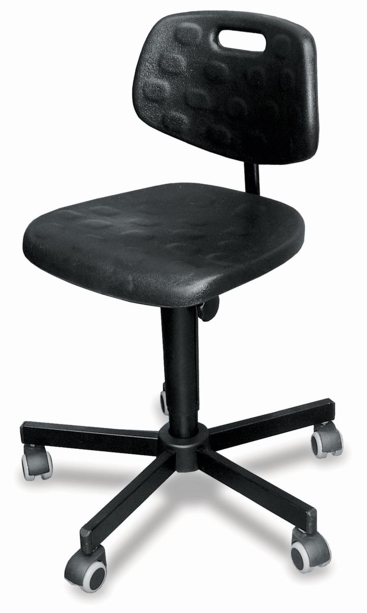 meychair Siège d'atelier pivotant Workster Simplex, assise mousse PU noir, avec roulettes  ZOOM