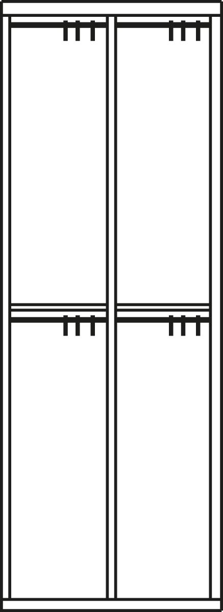 PAVOY Armoire vestiaire à deux niveaux Basis avec 2x2 compartiments, largeur de compartiment 400 mm  ZOOM