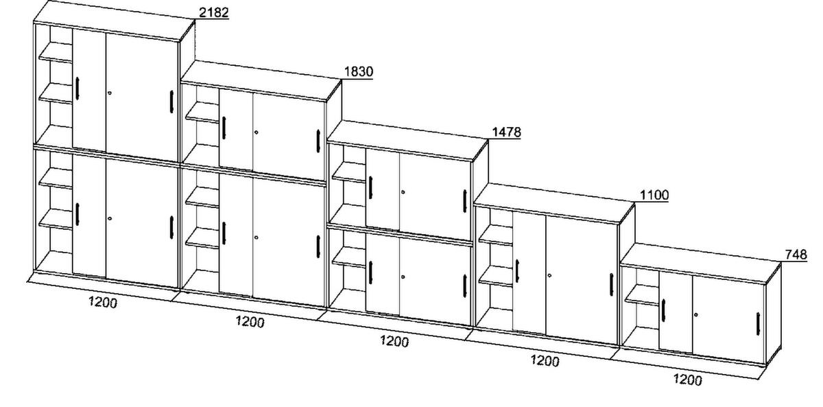 Armoire à portes coulissantes pour bureau  ZOOM