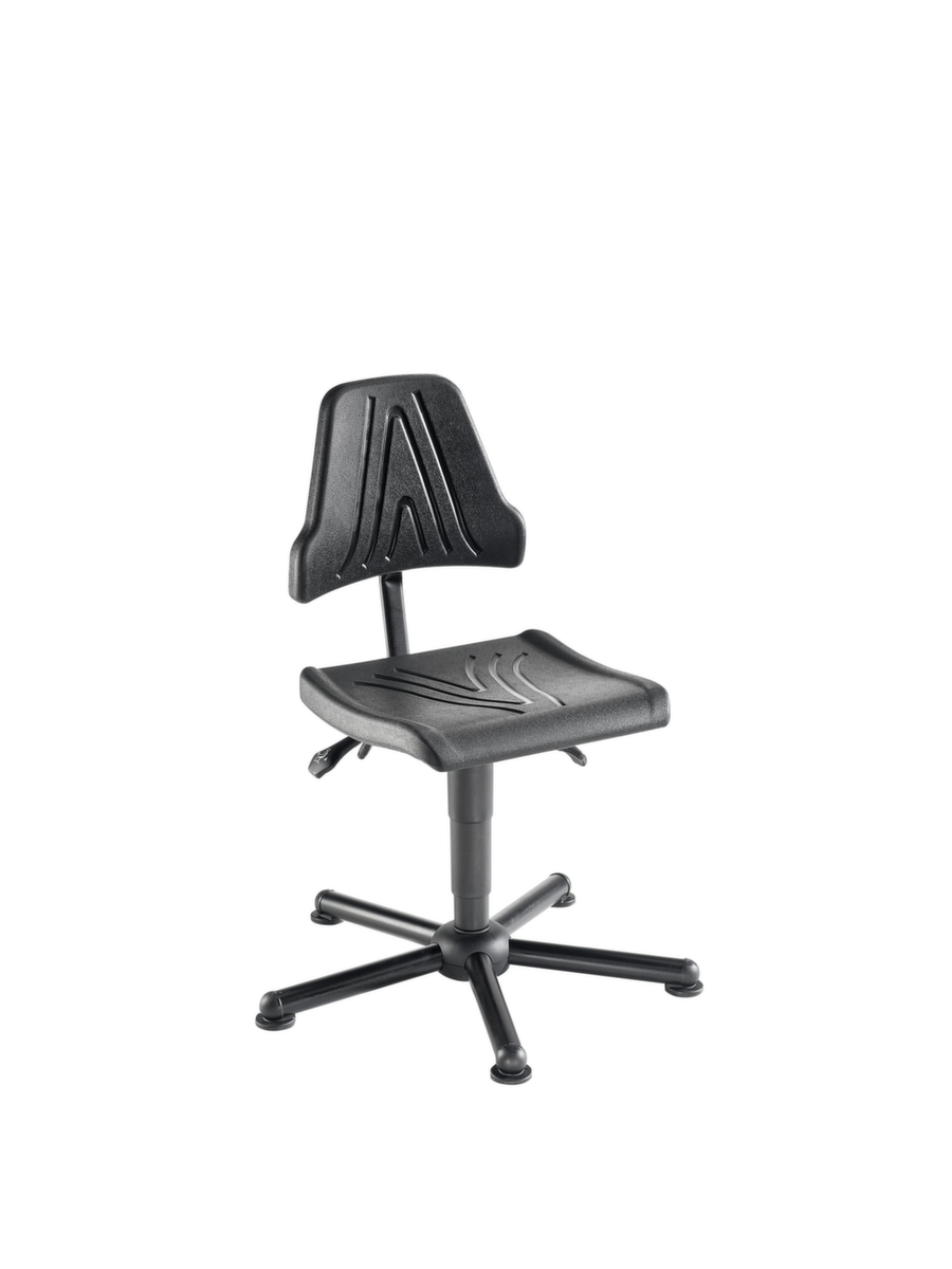 meychair Siège d'atelier Workster Allround W9-TG-PU, assise mousse PU noir, avec patins  ZOOM