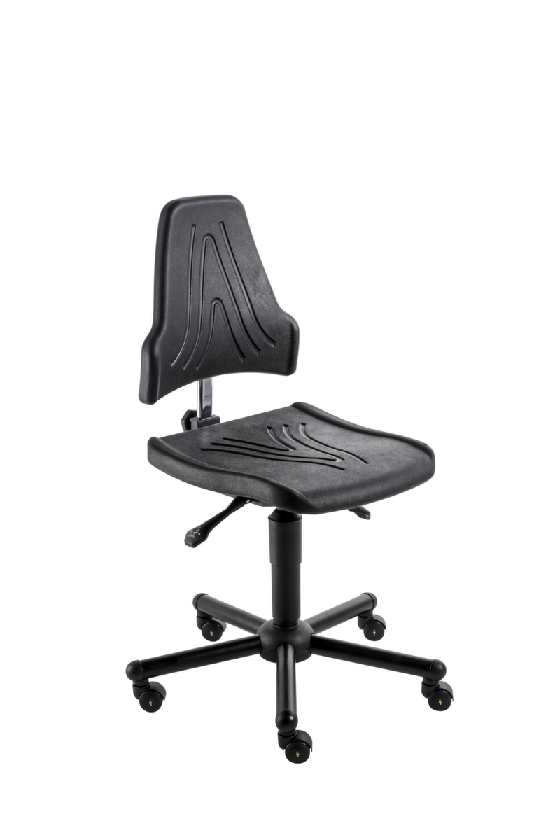 meychair Siège d'atelier ESD Workster Komplex W19-25-TR-PU ESD, assise mousse PU noir, avec roulettes  ZOOM