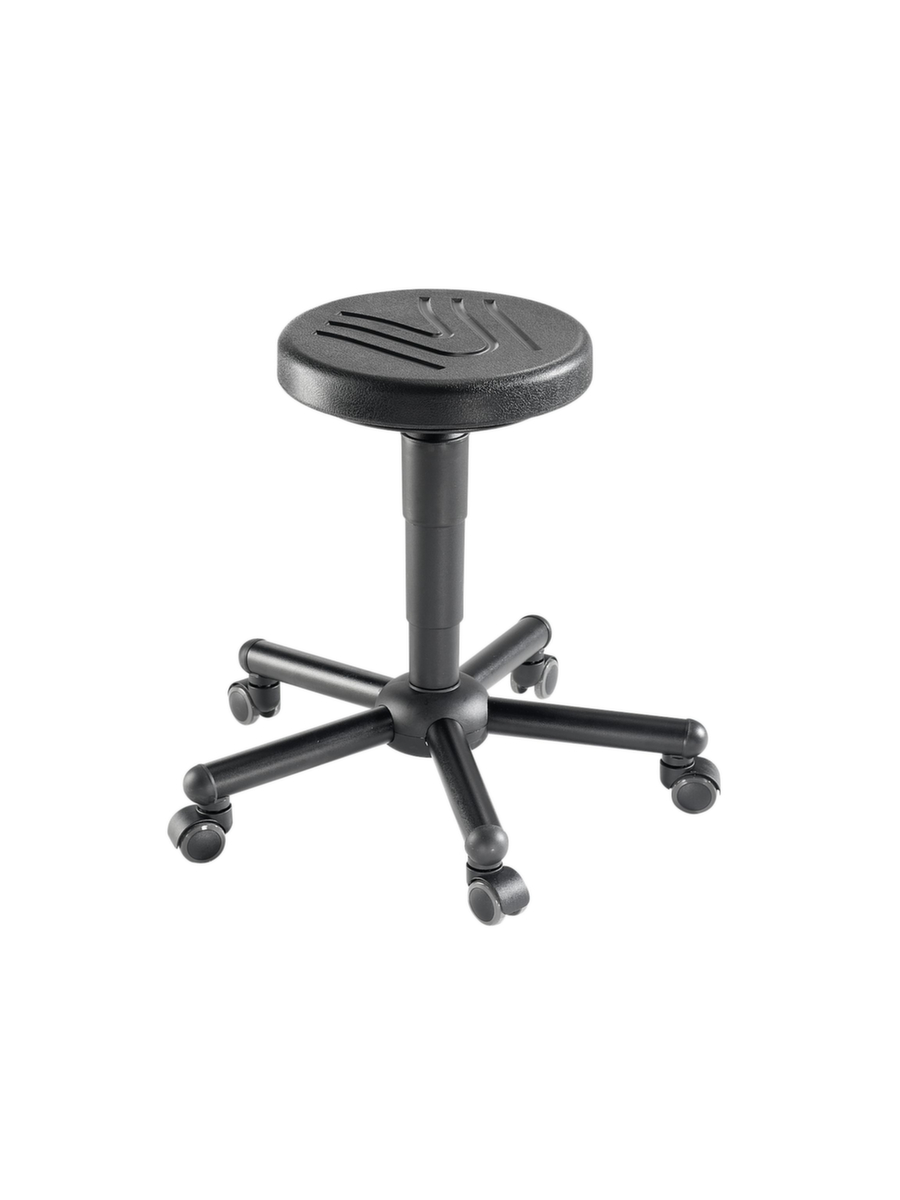 meychair Tabouret Assistent A9, assise noir, roulettes  ZOOM