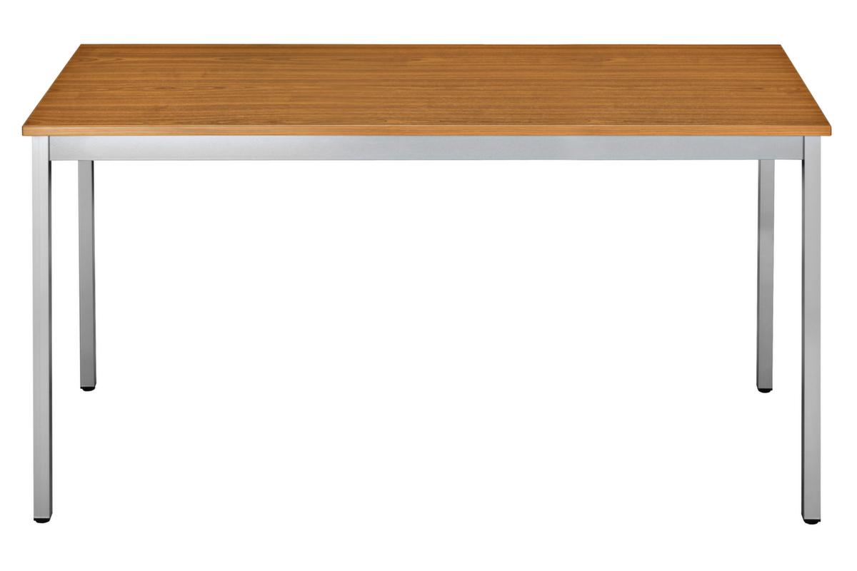 Table polyvalente rectangulaire en tube carré, largeur x profondeur 1200 x 600 mm, panneau cerisier