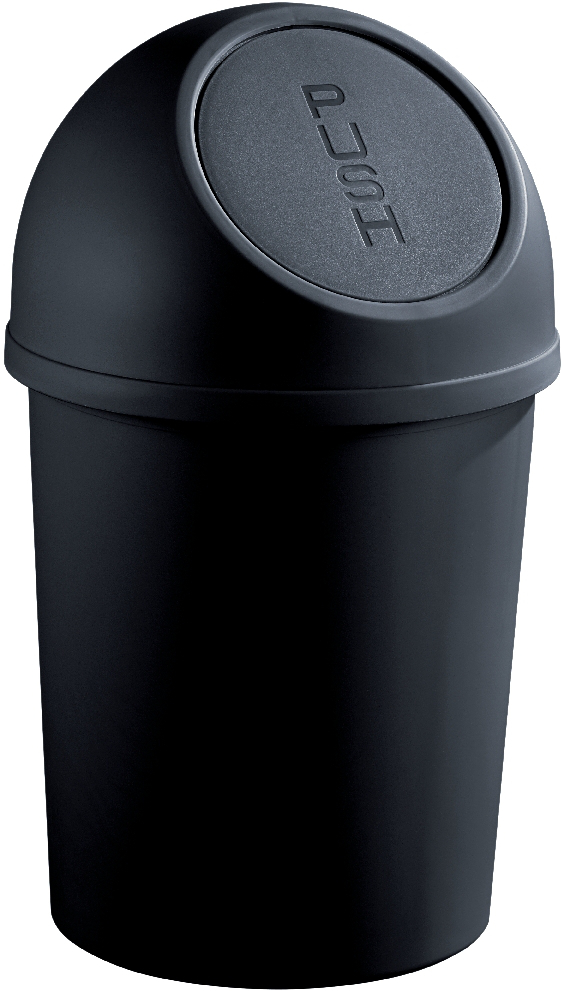 helit Poubelle « Push », 6 l, noir  ZOOM