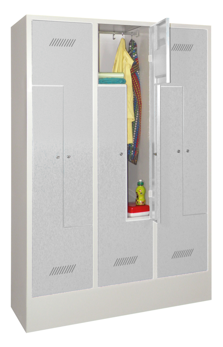 PAVOY Armoire vestiaire Z Basis gris clair avec 6 compartiments, largeur de compartiment 400 mm