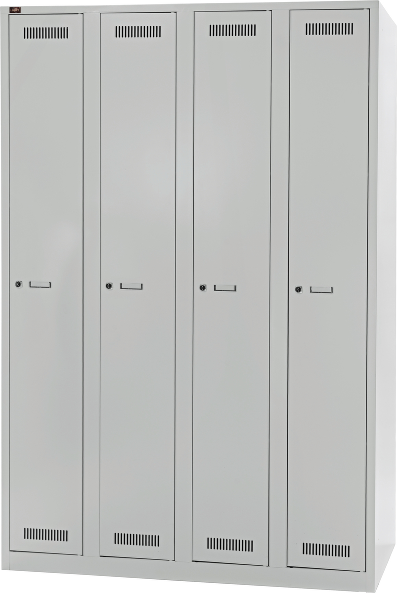 Bisley Armoire vestiaire Light gris clair avec 4 compartiments  ZOOM