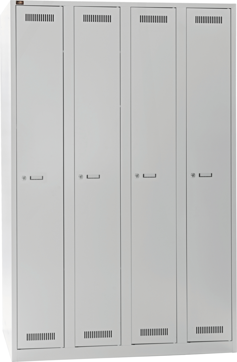 Bisley Armoire vestiaire Light gris clair avec 4 compartiments  ZOOM