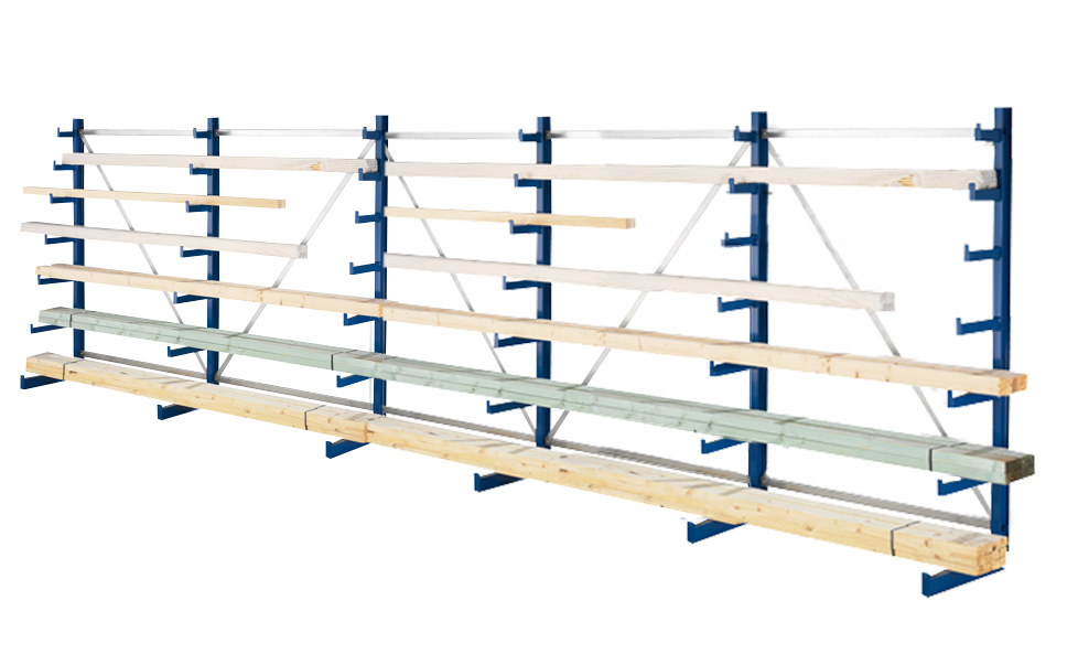 META Rayonnage cantilever universel Atlas ST, unilatéral - conçu pour un montage mural, hauteur 2000 mm, 7 niveaux