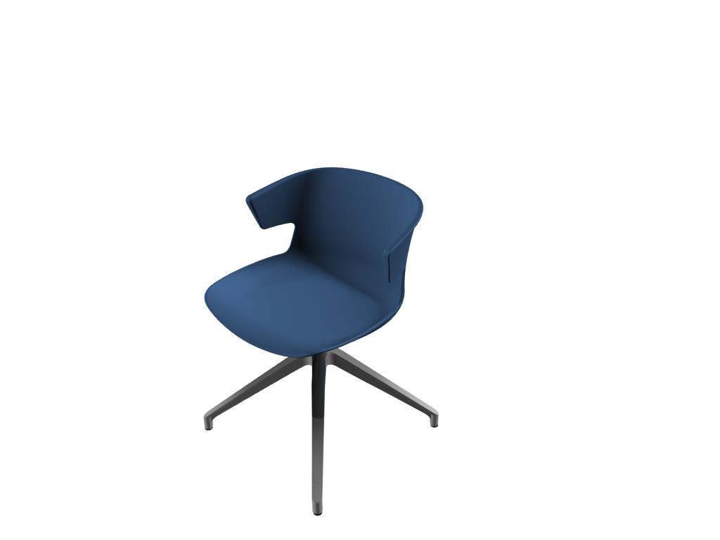 Quadrifoglio Chaise coque en plastique COVE avec piètement araignée, bleu