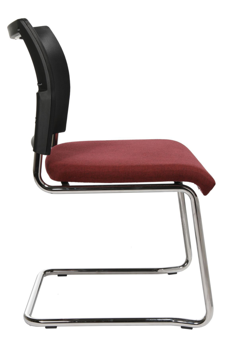 Topstar Fauteuil luge pour visiteurs Visit 20 avec dossier maille, assise tissu (100 % polypropylène), bordeaux  ZOOM