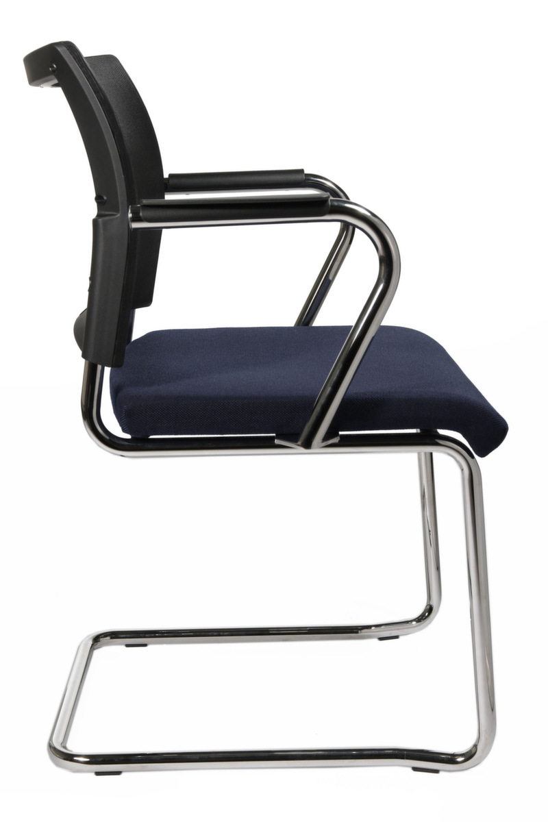 Topstar Fauteuil luge pour visiteurs Visit 20 avec dossier maille, assise tissu (100 % polypropylène), bleu foncé  ZOOM