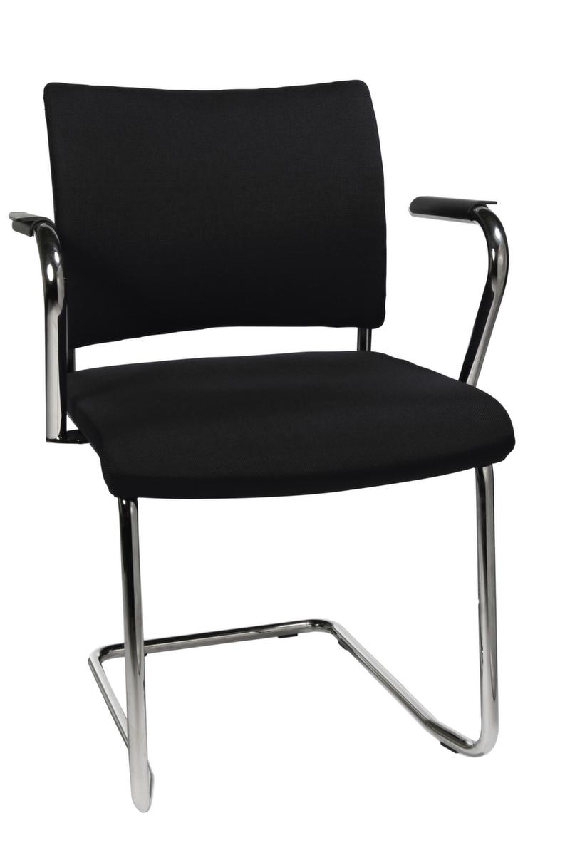 Topstar Fauteuil luge pour visiteurs capitonné Visit 20, assise tissu (100 % polypropylène), noir  ZOOM