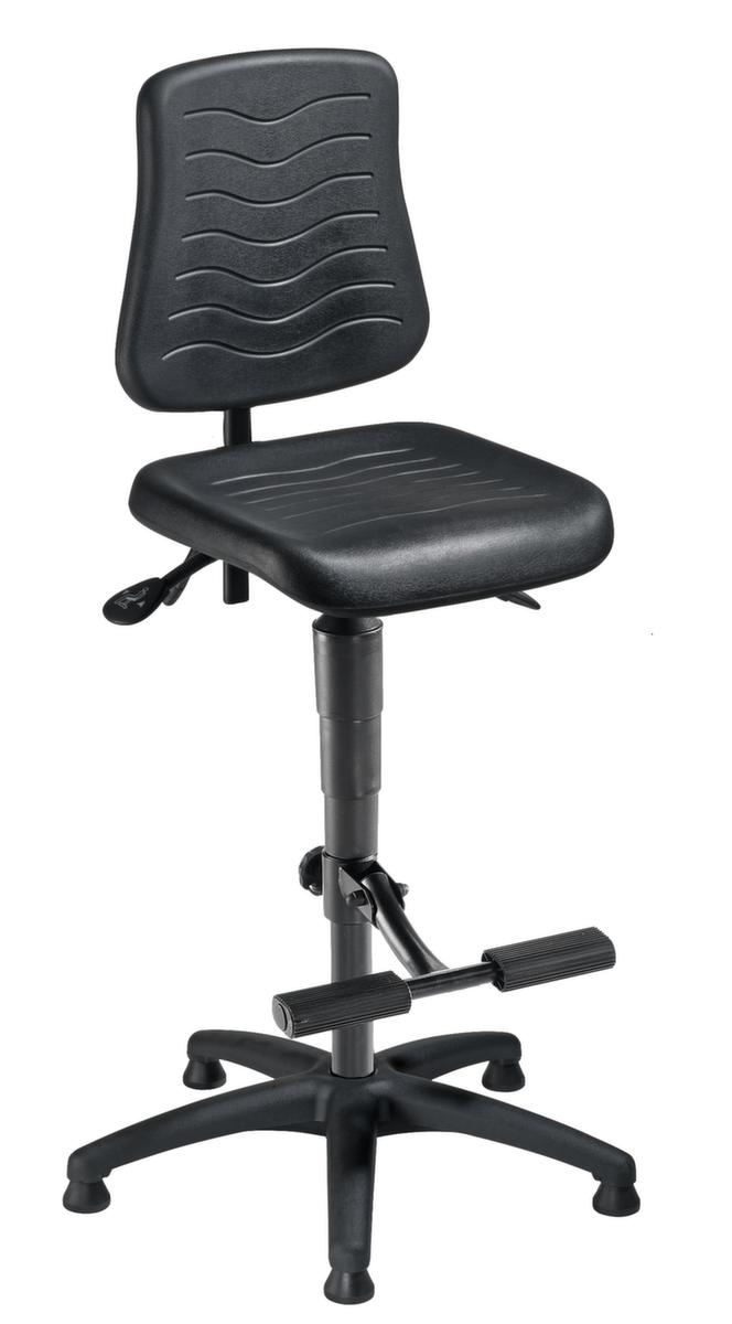 meychair Siège d'atelier pivotant Workster Allround avec assise inclinable, assise mousse PU noir, avec patins en plastique  ZOOM