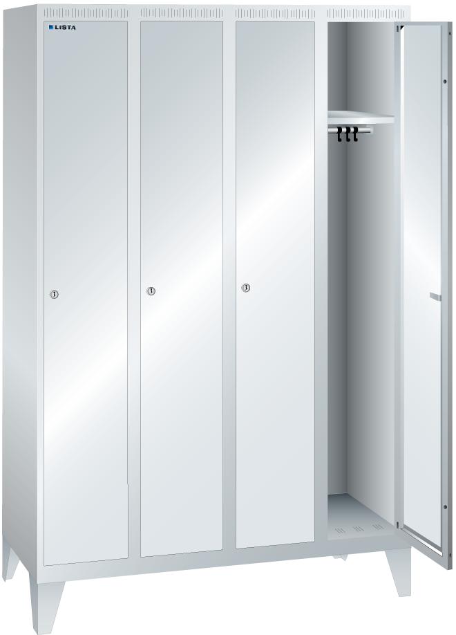 LISTA Armoire vestiaire avec 4 compartiments, largeur de compartiment 300 mm  ZOOM