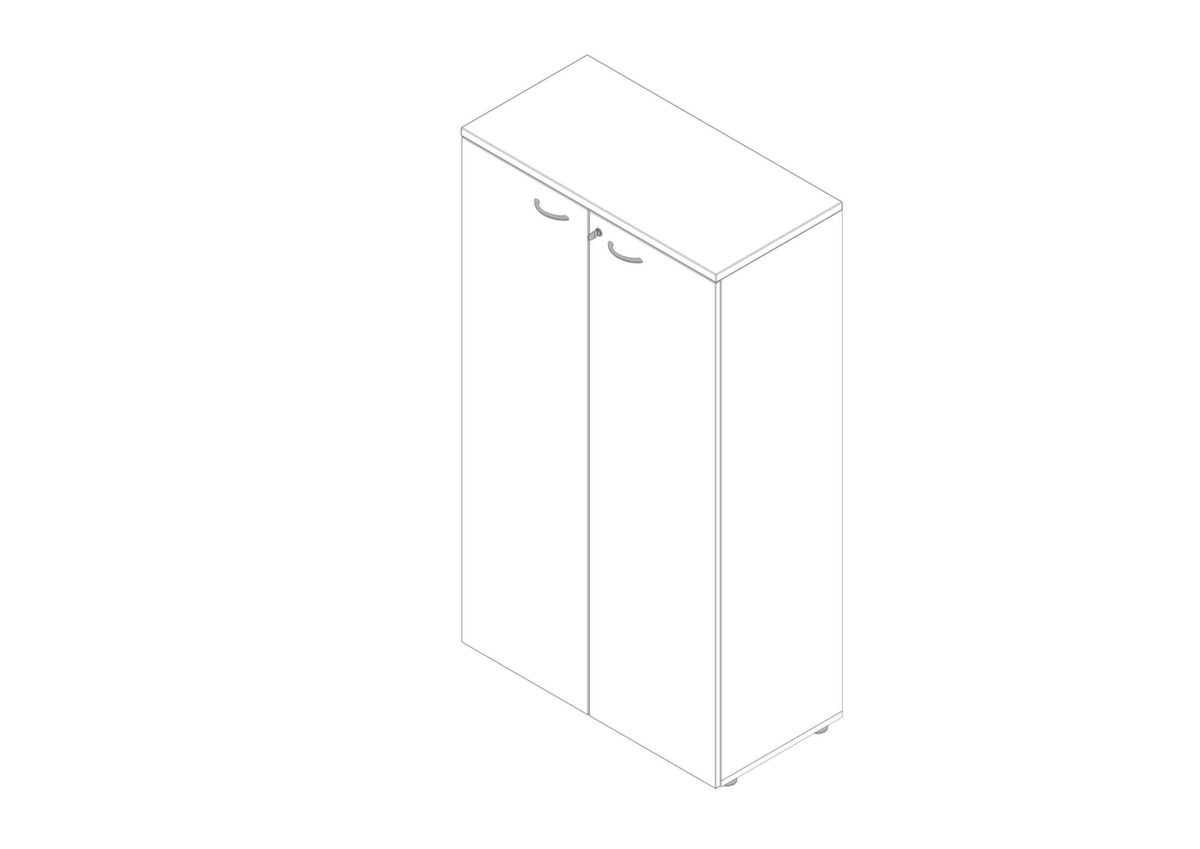 Quadrifoglio Armoire de bureau Practika, 4 hauteurs des classeurs, blanc/blanc