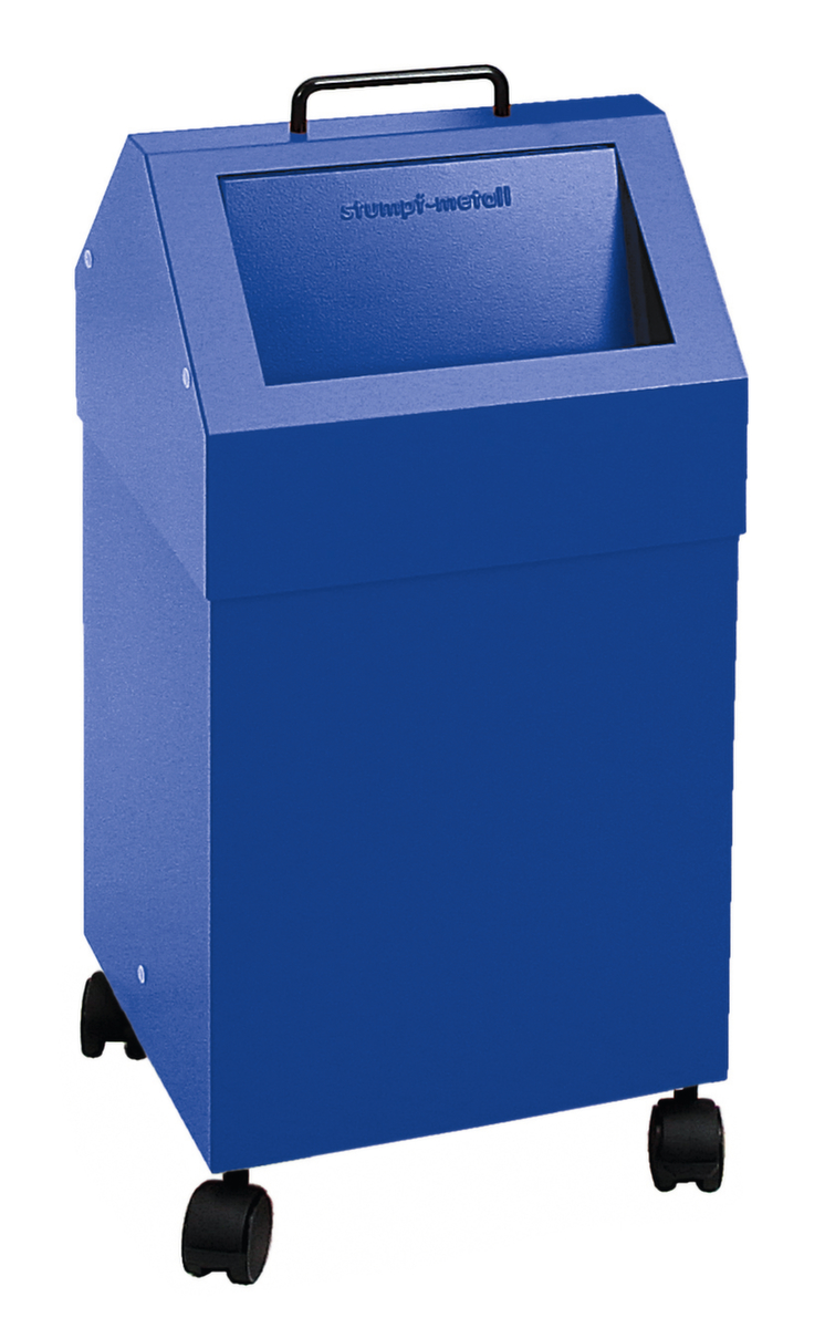 stumpf Conteneur de matériaux recyclables ignifugés, 45 l, RAL5010 bleu gentiane, couvercle RAL5010 bleu gentiane  ZOOM