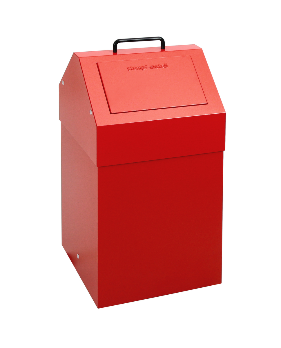 stumpf Conteneur de matériaux recyclables ignifugés, 45 l, RAL3000 rouge vif, couvercle RAL3000 rouge vif  ZOOM