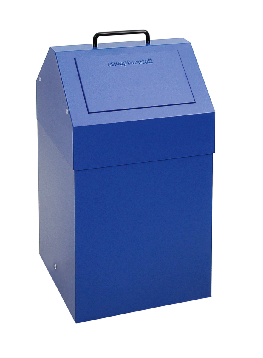 stumpf Conteneur de matériaux recyclables ignifugés, 45 l, RAL5010 bleu gentiane, couvercle RAL5010 bleu gentiane  ZOOM