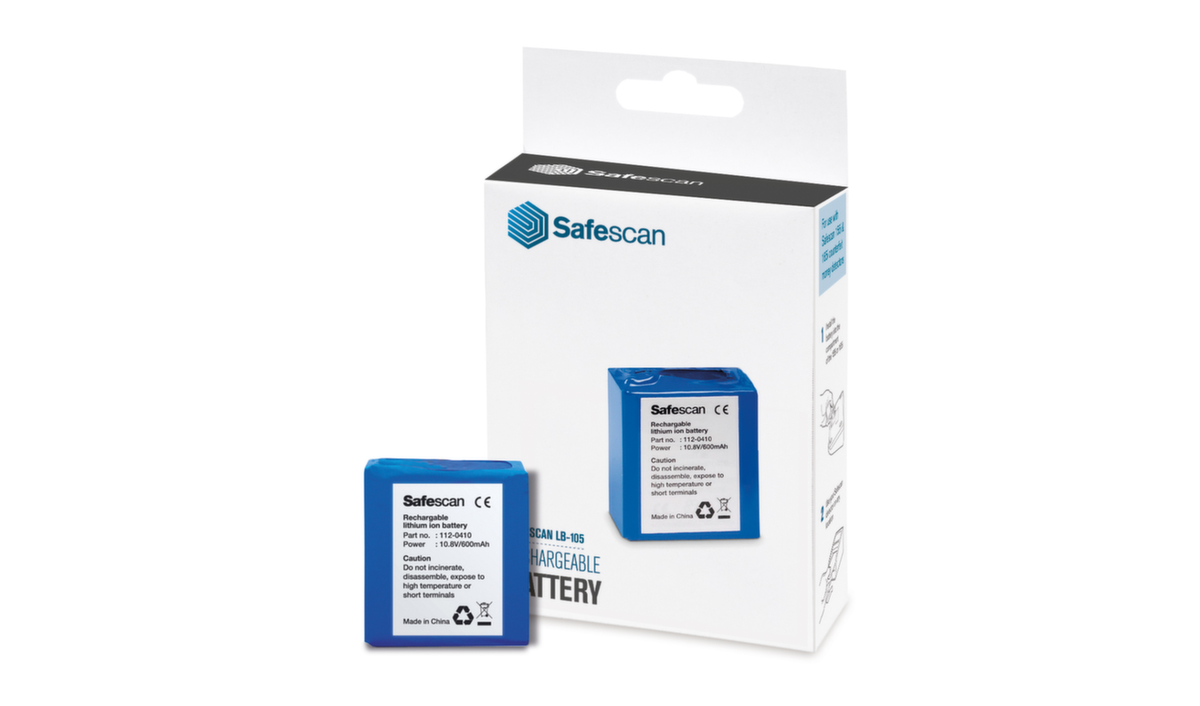 Safescan pile rechargeable LB-105 pour détecteur de faux billets  ZOOM