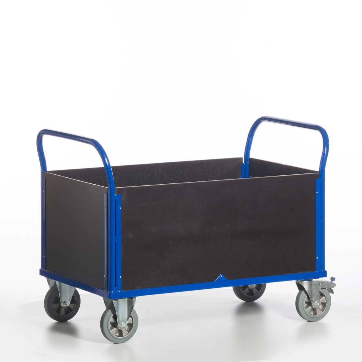 Rollcart Chariot quatre ridelles avec plateau antidérapant, force 1200 kg, plateau longueur x largeur 1200 x 770 mm  ZOOM