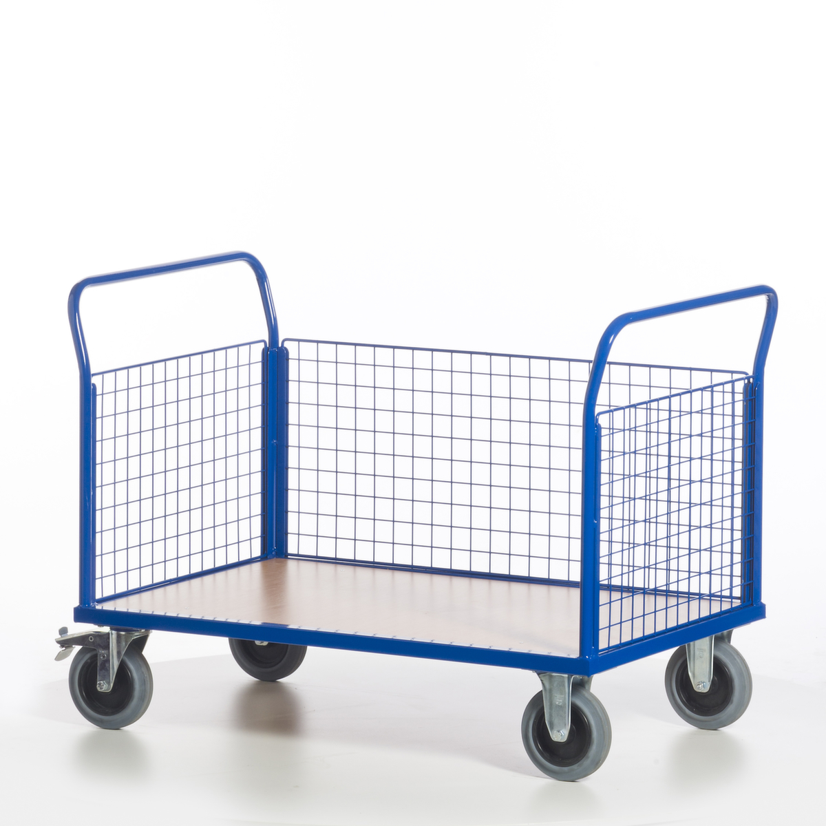 Rollcart Wagon à trois parois en grille, force 500 kg, plateau longueur x largeur 1200 x 780 mm  ZOOM