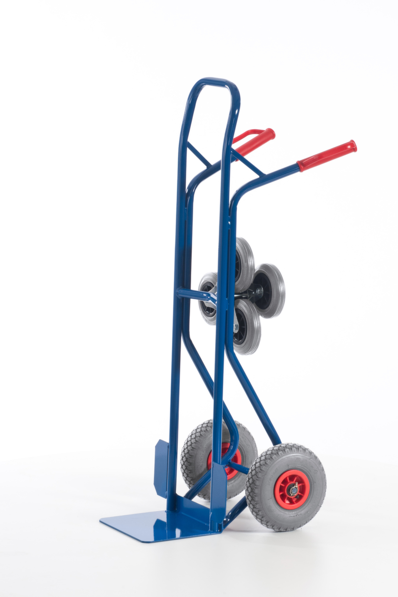 Rollcart Diable pour escaliers 3 étoiles, force 150 kg, largeur de pelle 300 mm, bandage air  ZOOM