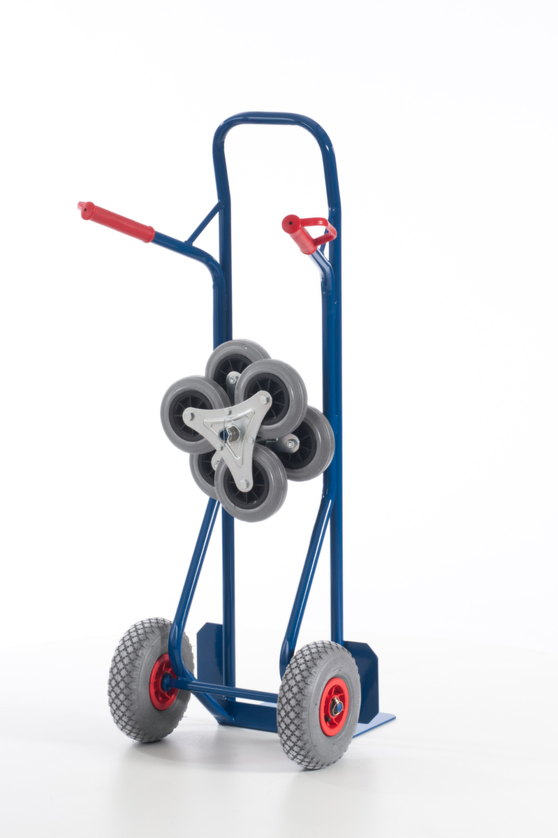 Rollcart Diable pour escaliers 3 étoiles, force 150 kg, largeur de pelle 300 mm, bandage air  ZOOM