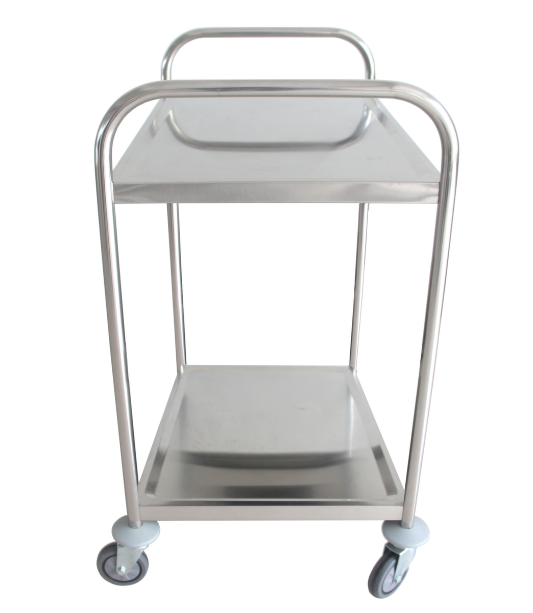 Chariot pour l'alimentaire en acier inoxydable, force 100 kg, 2 plateaux  ZOOM