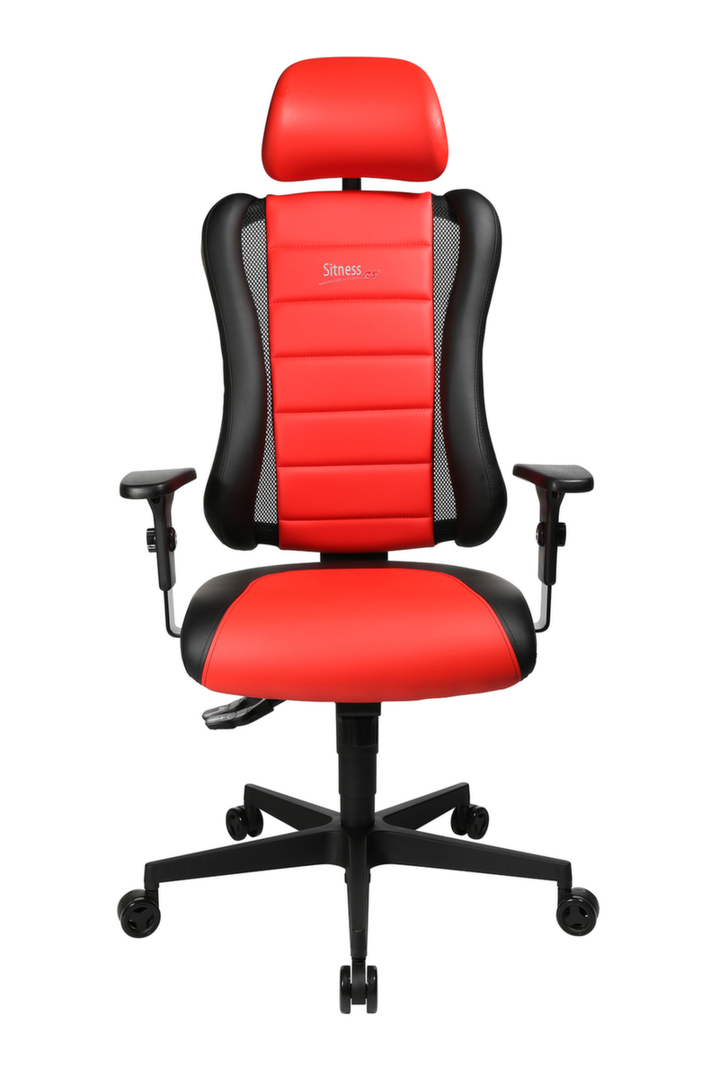 Topstar Siège de bureau pivotant Sitness Racer RS mit AL "P4" + KS avec appui-tête, noir/rouge  ZOOM