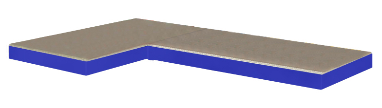 Plancher en aggloméré pour l'étagère d'angle de stockage à gauche ou à droite, largeur x profondeur 890 x 490 mm  ZOOM