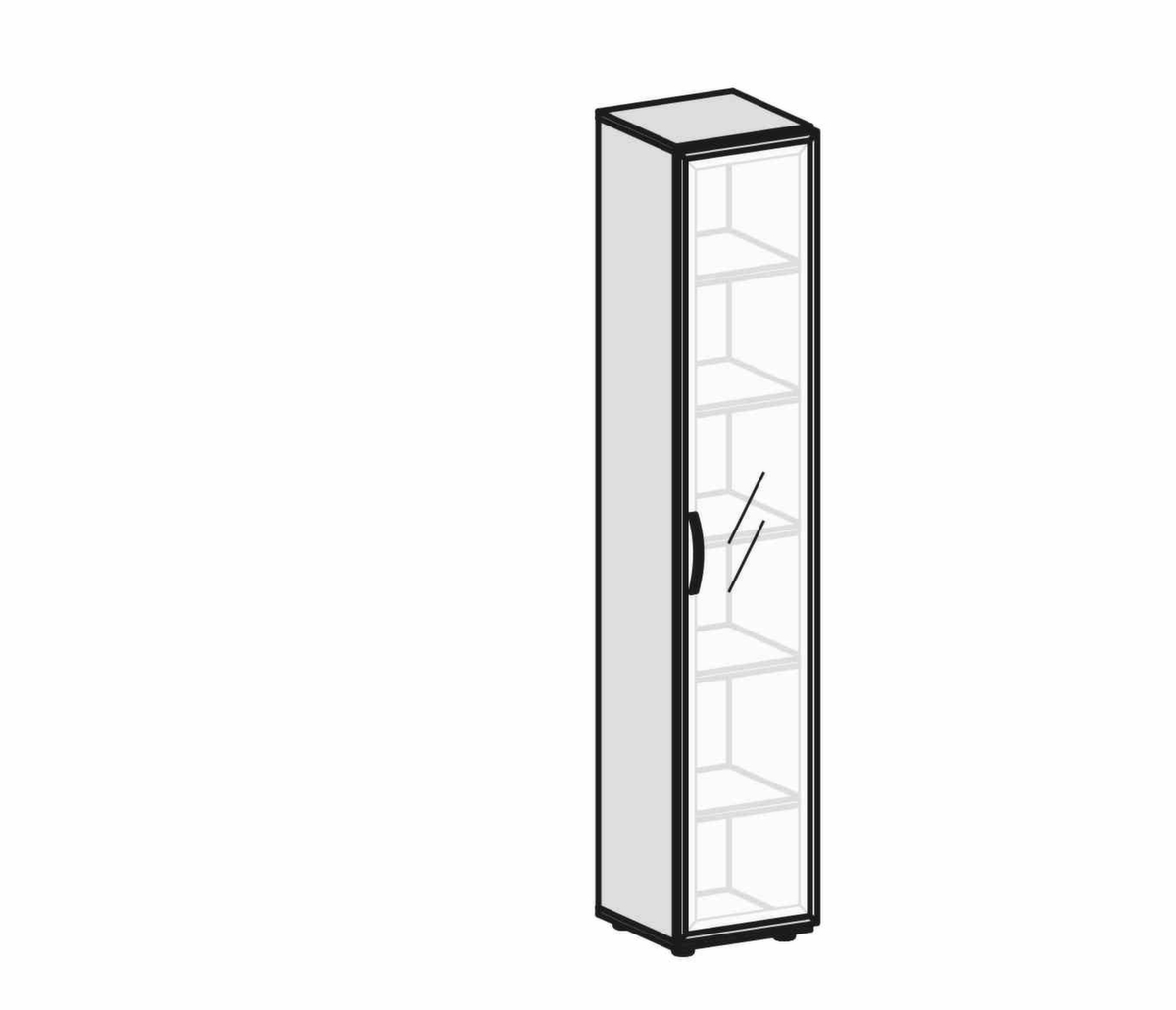 Gera Armoire à portes vitrées Milano, 6 hauteurs des classeurs  ZOOM