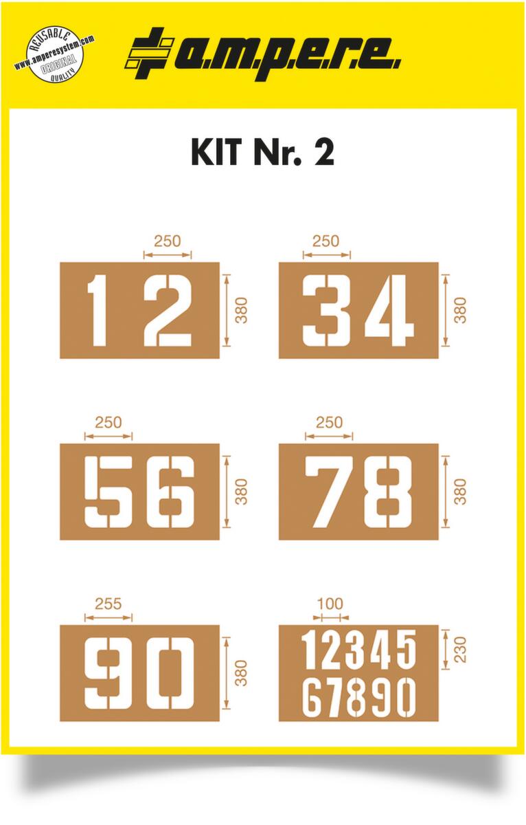 a.m.p.e.r.e. Jeu de pochoirs pour dispositif de marquage au sol  ZOOM
