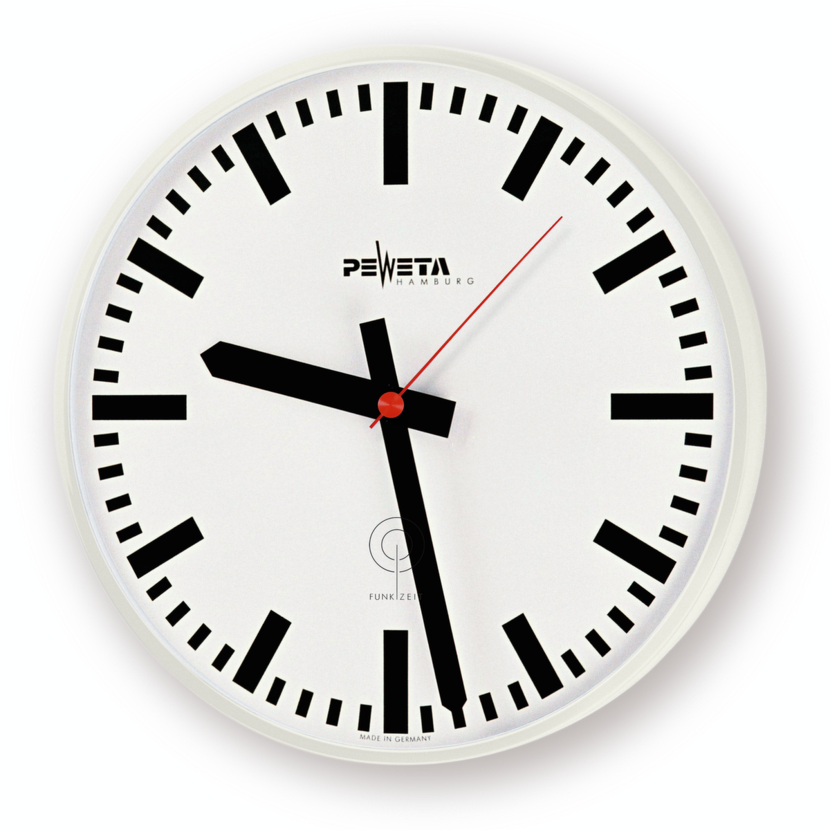 PEWETA Horloge murale avec boîtier métallique, avec cadran à traits, Ø 300 mm  ZOOM