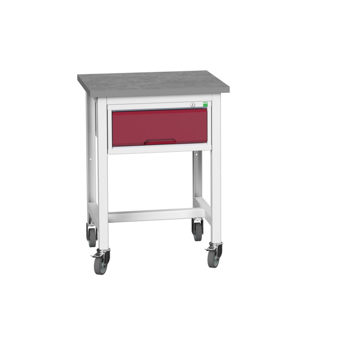 bott Établi mobile verso, 1 tiroir, RAL7035 gris clair/RAL3004 rouge pourpre