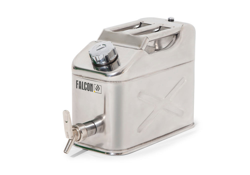 jerrycan de sécurité FALCON, acier inoxydable, capacité 10 l  ZOOM