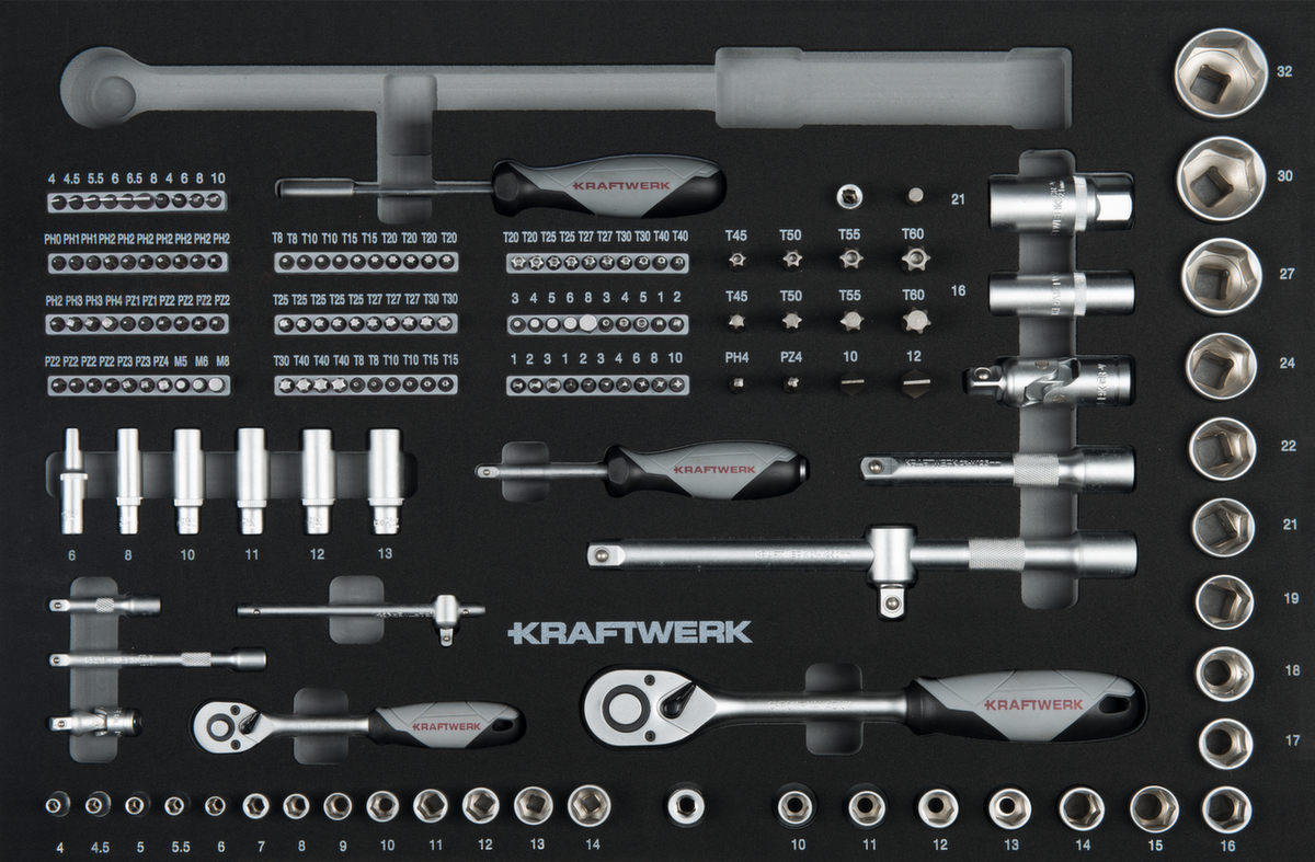 KRAFTWERK® Jeu de douilles 1/4" 1/2" 164 pcs.  ZOOM