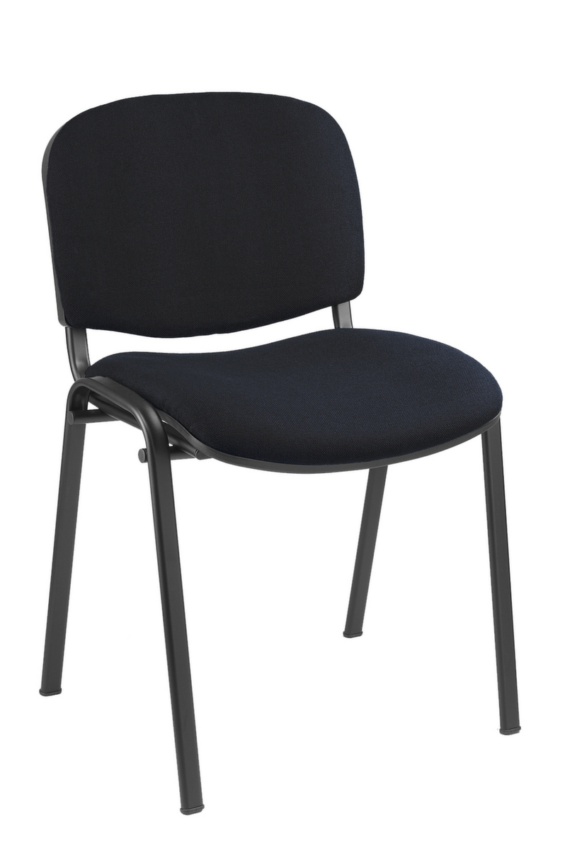 Chaise rembourrée empilable, assise tissu (100 % polyester), noir  ZOOM